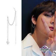 Bông Tai nam bông tai V BTS không cần bấm lỗ xỏ lỗ