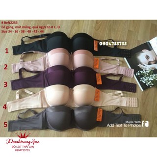 Áo lót, áo cup ngực Thái Lan bigsize quả ngang có gọng đệm mỏng Cup B 2253 BN
