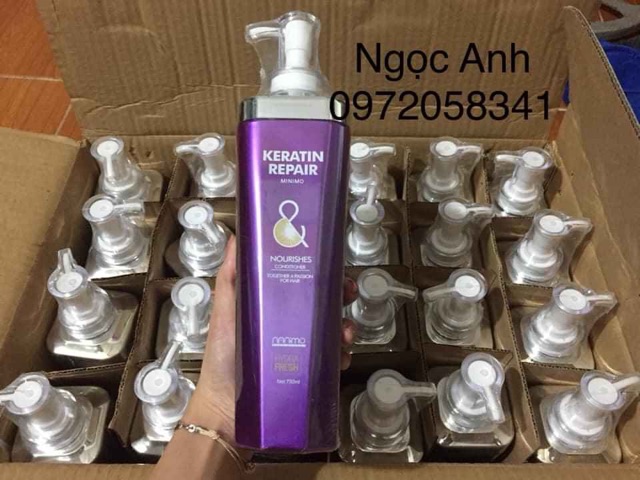 Dầu cặp keratin repair minimo dung tích 750ml hàng chuẩn.
