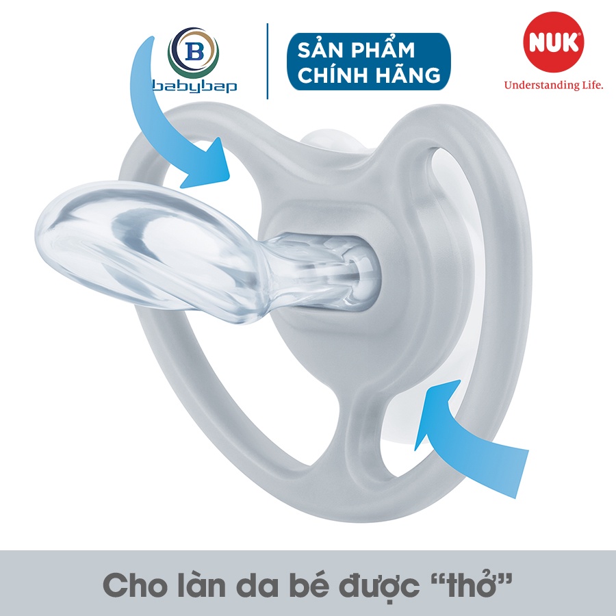 Bộ 2 Ti Giả NUK Space Silicone An Toàn, Siêu Mềm Và Khó Rách