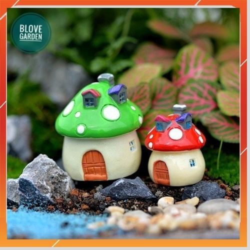 Tiểu cảnh mini - Nhà Nấm Lớn - Nhỏ Trang Trí Terrarium, Sen Đá, Xương Rồng, Cây Bonsai, bể cá