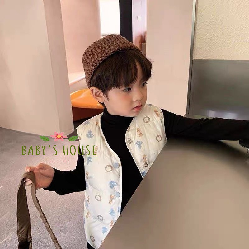 Áo phao gile lông vũ siêu nhẹ họa tiết đáng yêu cho bé AK03 - Baby House