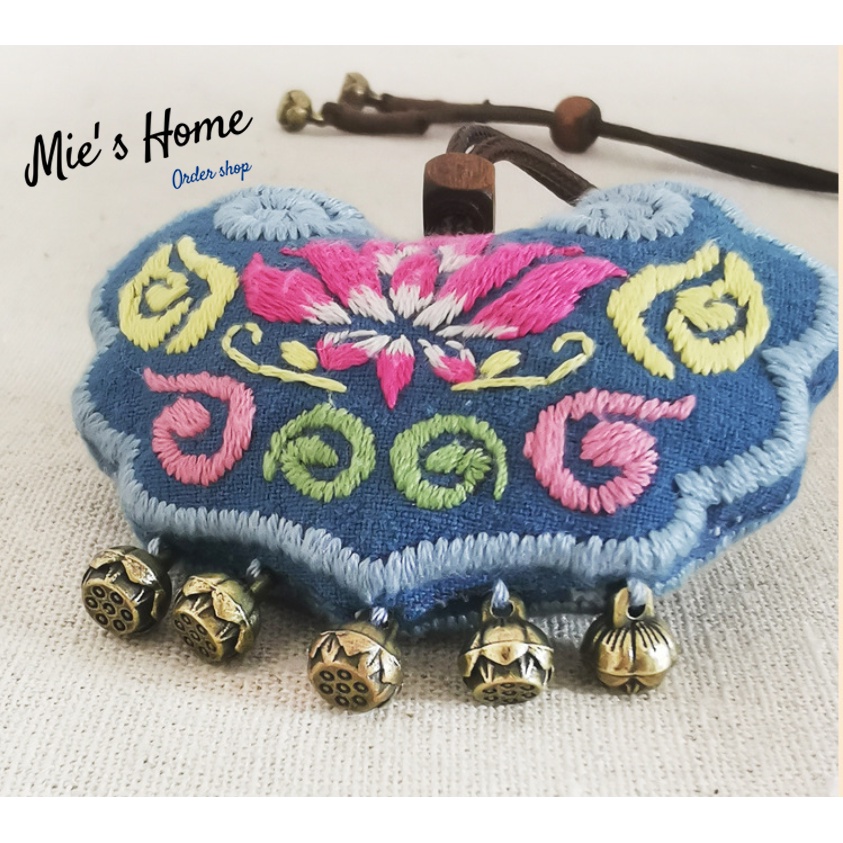 Bộ Kit Nguyên Liệu Tự Làm Thêu Tay Túi Thơm Bình An Omamori Khánh Chuông - MIE Handmade Shop