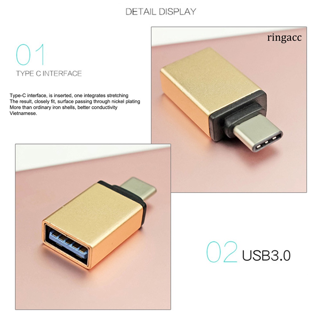 Set 2 Đầu Chuyển Đổi Otg Usb Sang Type-C 3.0 Tiện Dụng Chất Lượng Cao | BigBuy360 - bigbuy360.vn