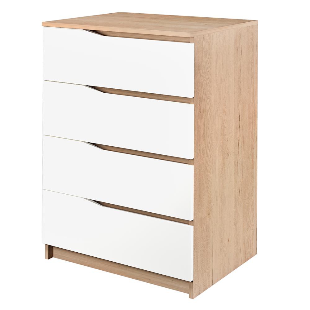 HomeBase by HomePro Thailand FURDINI Tủ gỗ 4 ngăn Thái Lan W59xD39xH89CM màu trắng/gỗ sồi | BigBuy360 - bigbuy360.vn