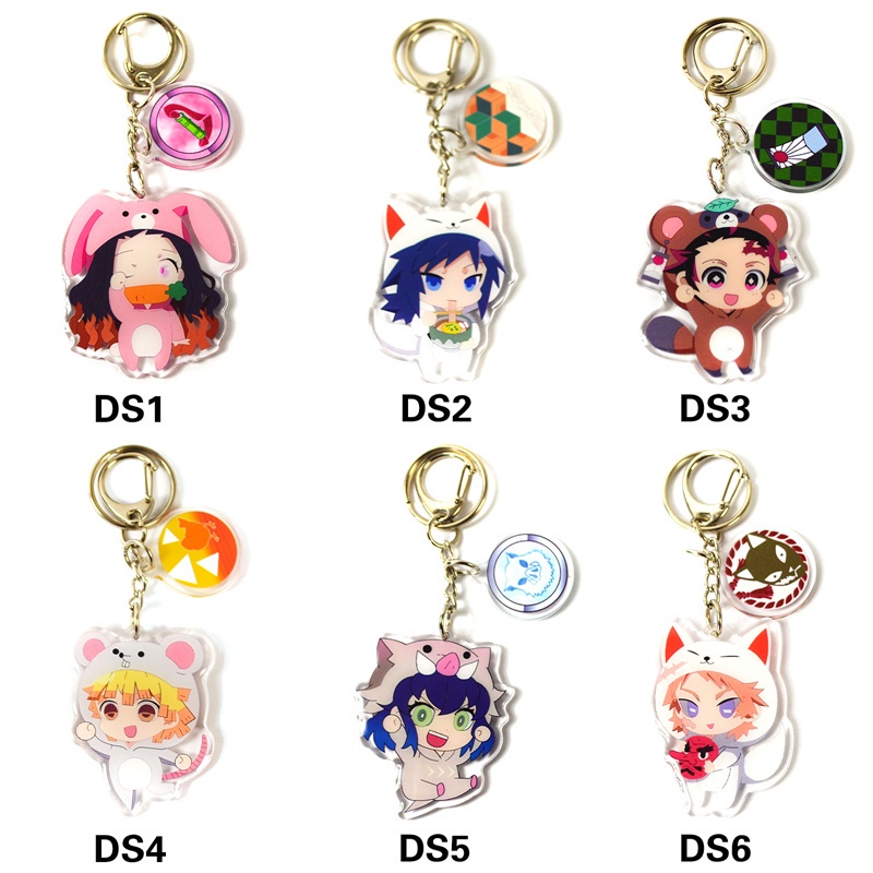 Móc khóa nhựa acrylic hình nhân vật phim hoạt hình thanh gươm diệt quỷ dễ thương