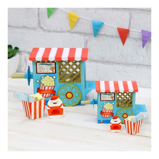 Mô hình giấy Xe bán bắp rang bơ mini