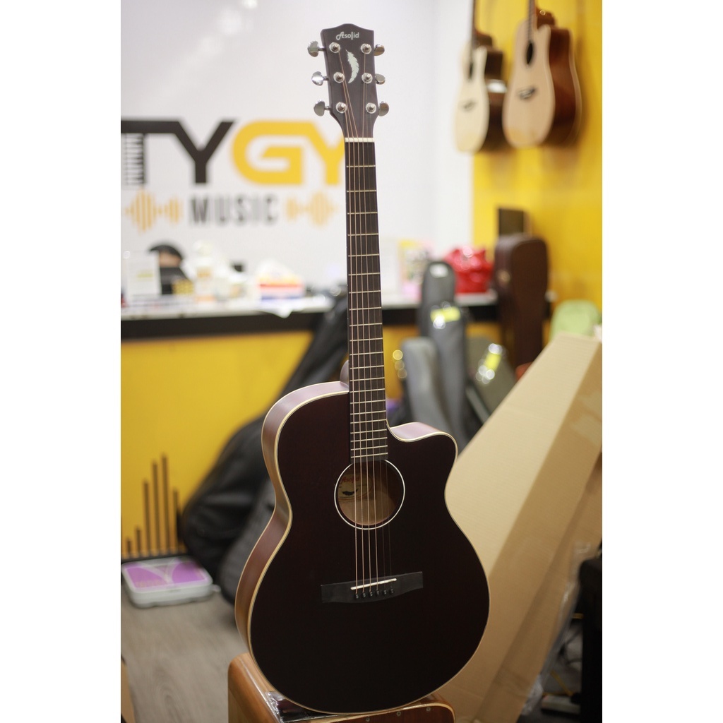 Đàn Guitar Acoustic Asolid S52CA Chất Lượng Tốt , Tặng Kèm Đầy Đủ Phụ Kiện Bao Mỏng ,Capo, Pick