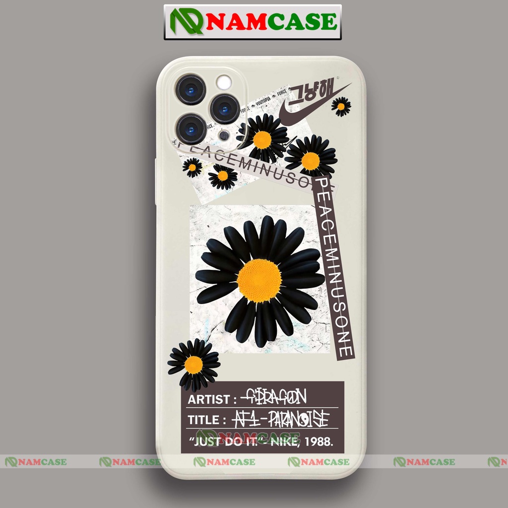 Ốp lưng điện thoại iPhone Nike peaceminusone hoa cúc cạnh viền vuông dẻo ip 6/6s/7/8/X/XS/XR/11/12/13/14 Pro Plus Max