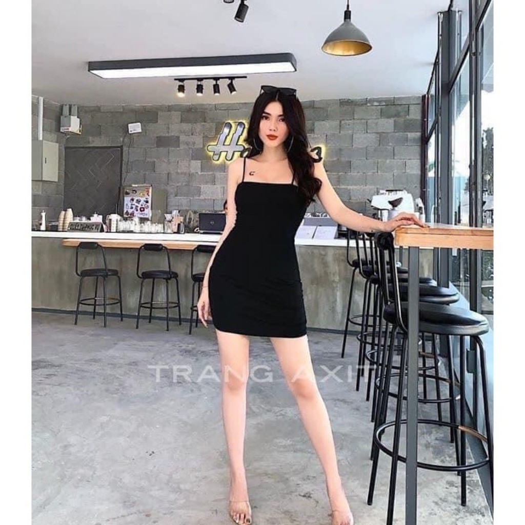 Váy 2 Dây, Đầm 2 Dây Sợi Bún Thun Gân Đẹp 100% Cotton Ôm Body Sexy Dáng Ngắn ( Hàng loại 1) T106 - TRANG STORE