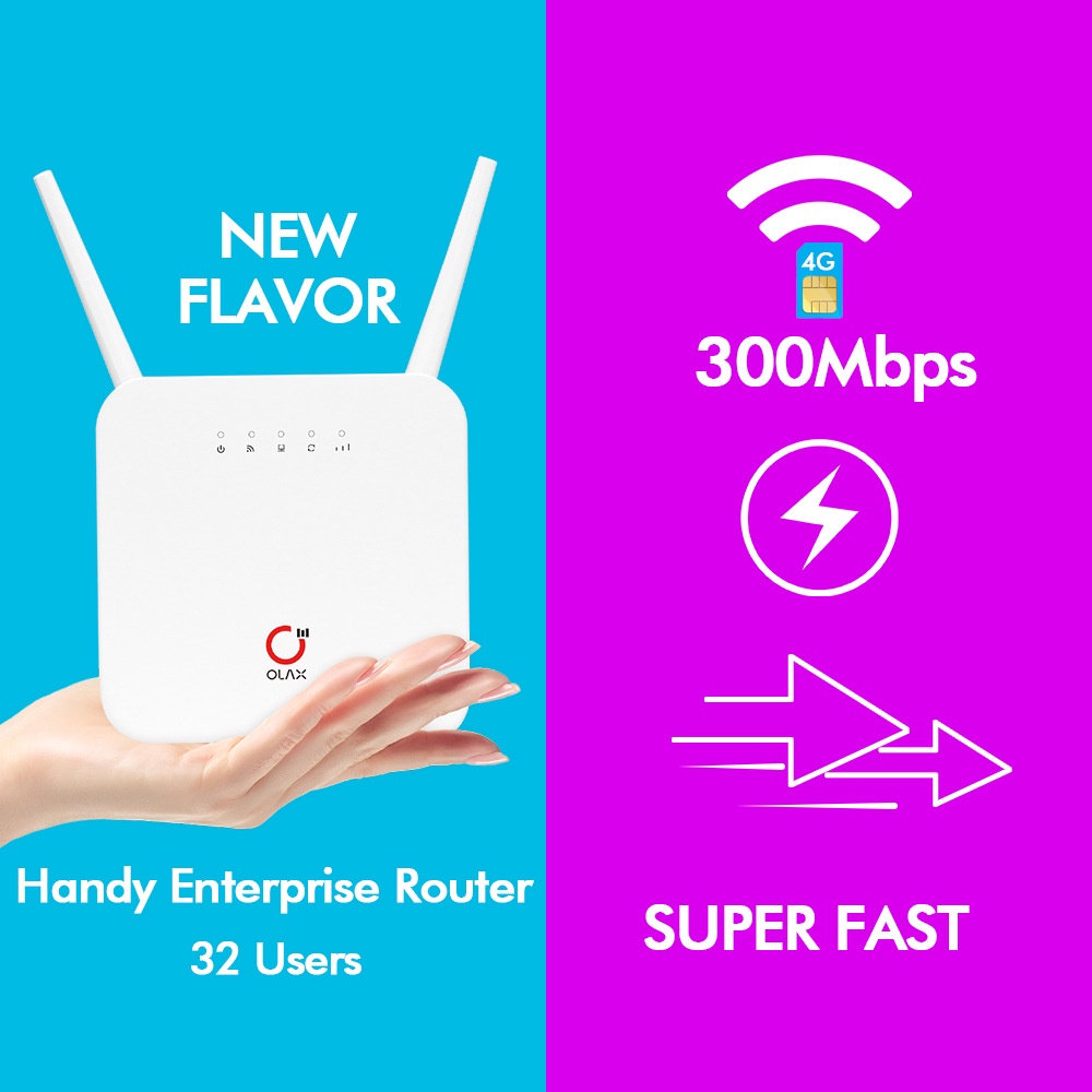 Bộ phát wifi từ sim 4G Olax Ax6 Pro 300Mbps cắm điện trực tiếp hoặc dùng Pin, kèm Pin 4000Mah