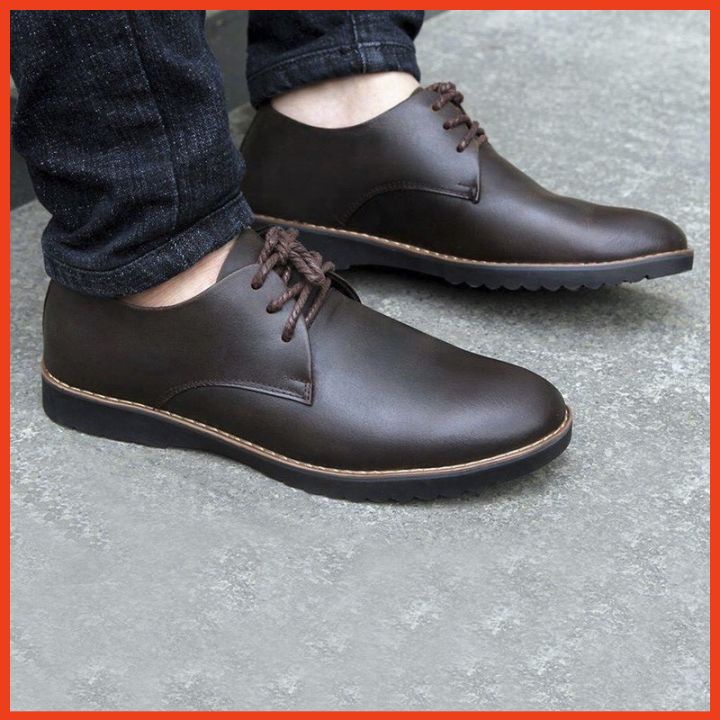 Giày Tây Nam Trung Niên Buộc Dây Cao Cấp Da Bò Thật Khâu Viền Giày Da Đế Cao Su Siêu Êm Phong Cách Công Sở Trẻ Trung