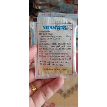 Vitamycin 5gam Tiêu chảy, viêm phổi ở chó mèo