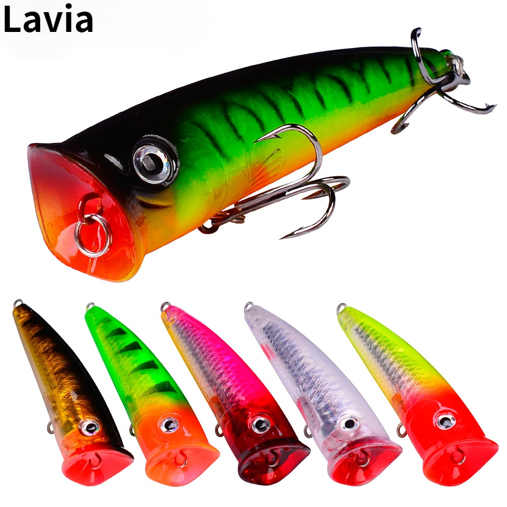 Lavia （COD）75mm/10.5g Floating Popper Lure Large Size Popper Sea Fishing Lure Top-water Shallow Artificial Wobbler Plastic Fishing Hard Bait