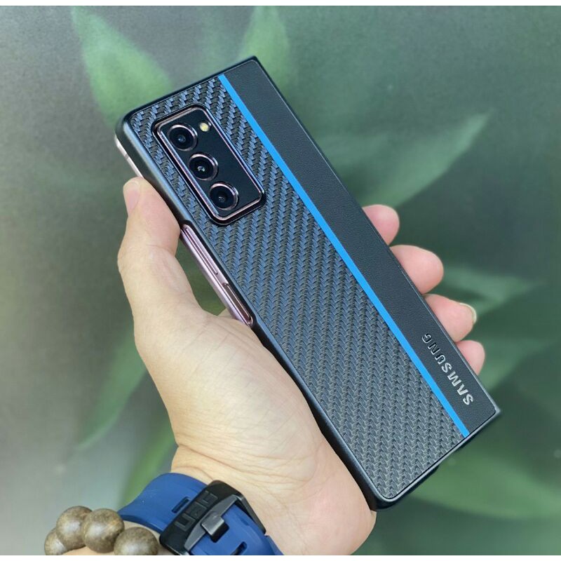 ốp lưng samsung Z FOLD 2 / FOLD2 da , vân cacbon chuẩn đẹp thiết kế tinh tế