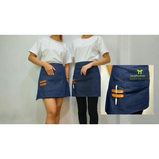Tạp dề Jean phối Da cao cấp - Tạp dề phục vụ Tạp dề cho nam nữ làm đồng phục - TDNJJPD