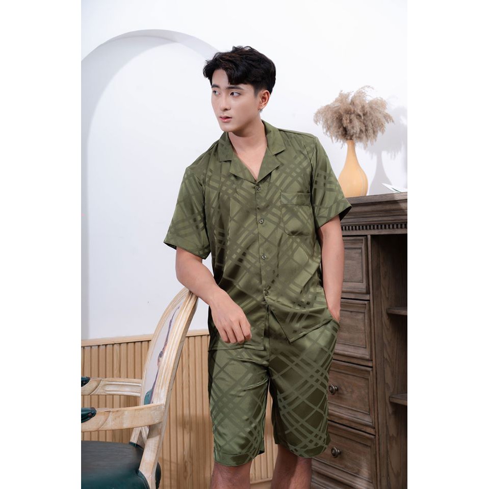 Đồ ngủ nam Pijama cao cấp lụa gấm may sẵn tại xưởng Nam Định