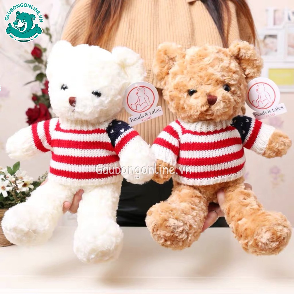 Teddy áo len cờ mỹ lông xoắn cao cấp kích thước 40cm