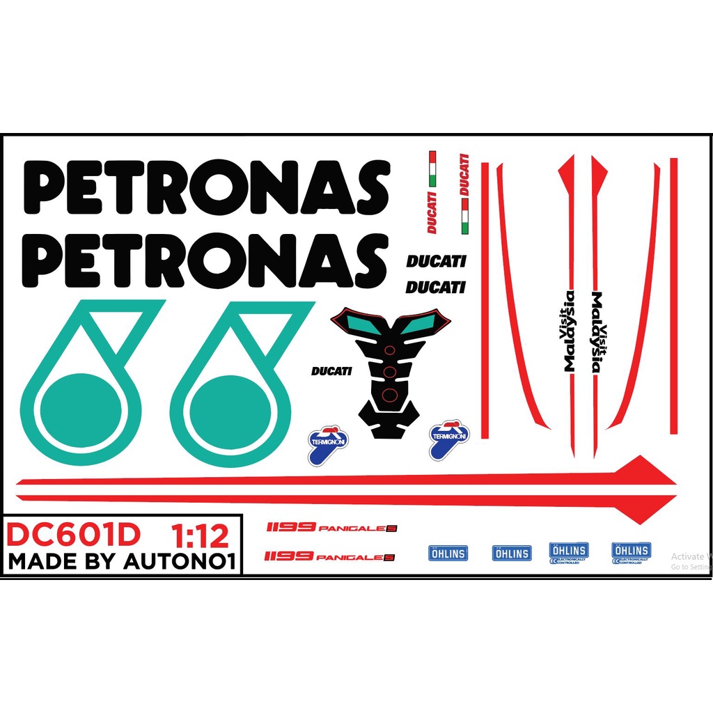 Decal nước độ Ducai 1199-899-1299 panigale-ducai corse-tricolor-liberty walk mô tô tỉ lệ 1:12 autono1 DC601