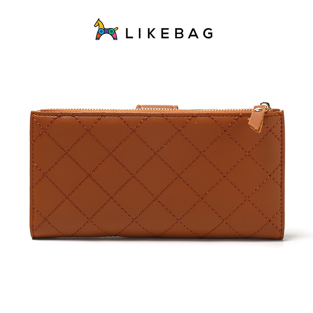 Ví nữ cầm tay dáng dài LIKEBAG họa tiết da chéo thanh lịch T3679-133 - LIBAGI