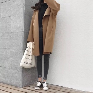 Áo dạ căt nâu bò