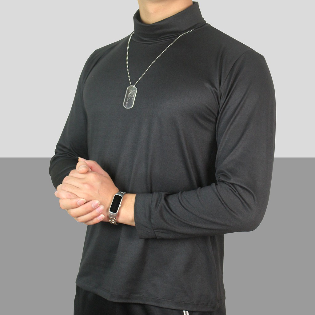 Áo thun cao cổ giữ nhiệt nam nữ cổ 6 cm chất cotton co dãn 4 chiều đanh mịn Freesize 45-95kg - Hàng cao cấp