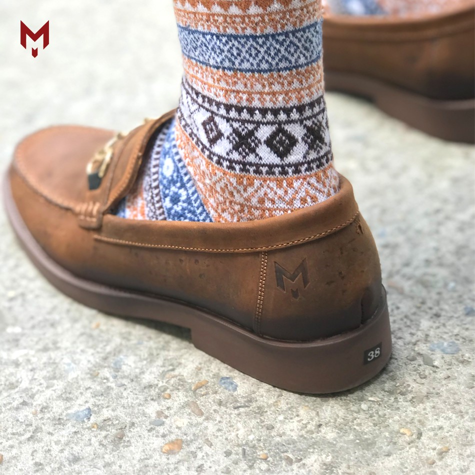 Giày lười tây công sở nam da bò sáp ngựa điên thời trang phong cách bụi cá tính Horsebit Loafer Mad Brown