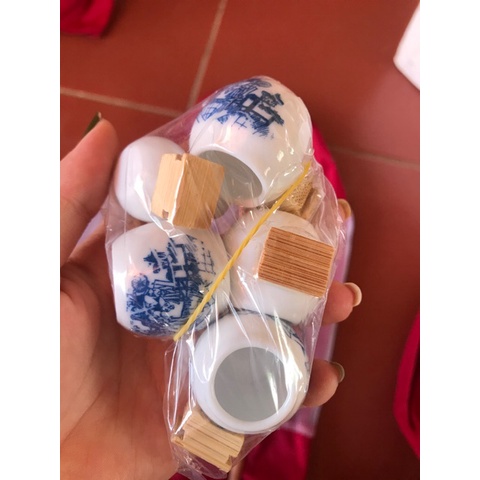 Cóng chim khuyên chất liệu gốm sứ cao cấp họa tiết siêu đẹp  - Combo 5 cóng sứ khuyên