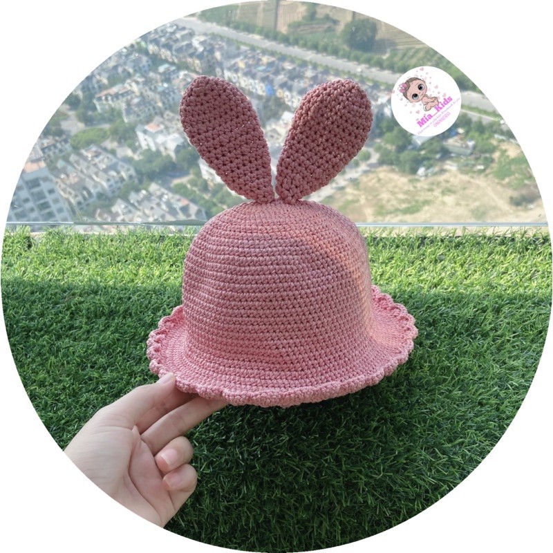 Mũ Tai Thỏ Cho Bé - Mũ Cói Handmade Xinh Xắn, Đáng Yêu