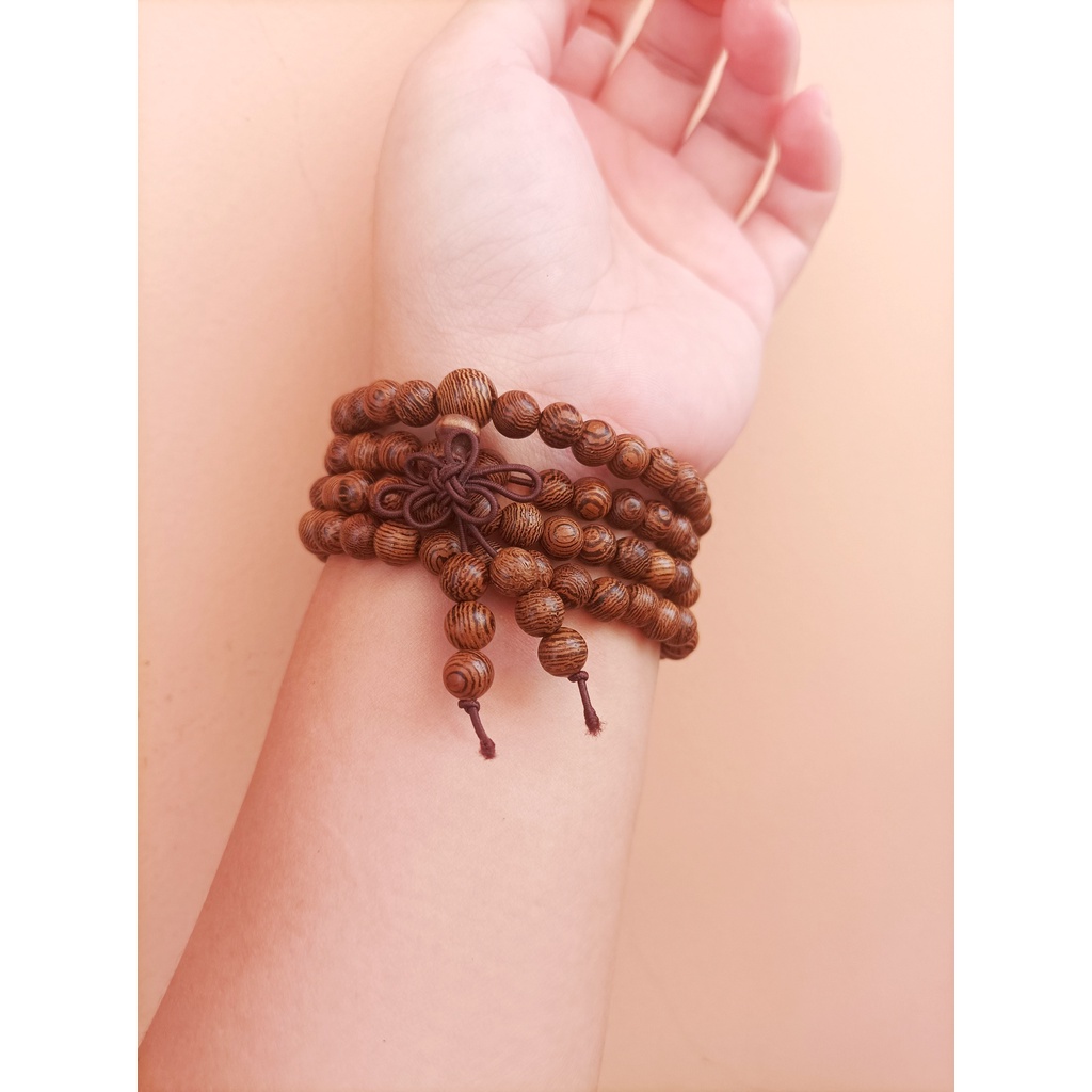 Vòng Tay Chuỗi Hạt Gỗ Coracara 108 Hạt 6mm quấn 4 vòng