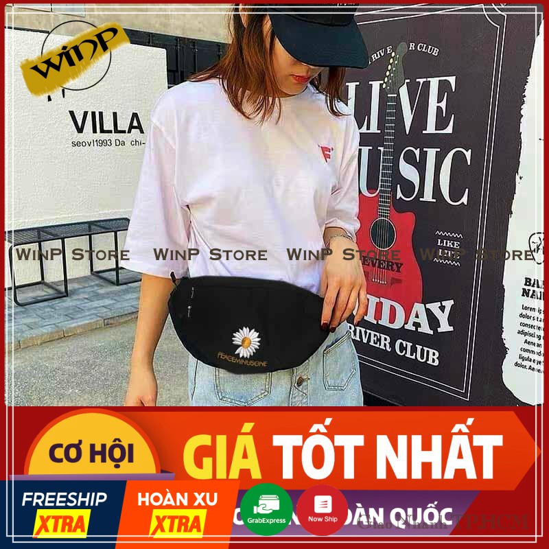 Túi bao tử đeo chéo hoa cúc rơi cánh cho cả nam và nữ cực tiện lợi,chất vải kaki hàn quốc dày dặn bao đẹp | BigBuy360 - bigbuy360.vn