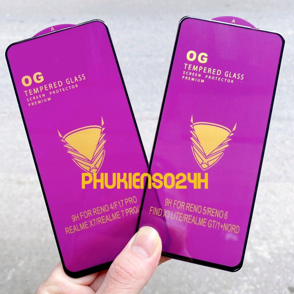 Kính Cường Lực OG tím - Meibo HD+ Cho OPPO Reno 8T 4g Reno 8 8z Reno 7 7z Reno 6 6Z Realme 9 Full Màn Hình Siêu Chịu Lực