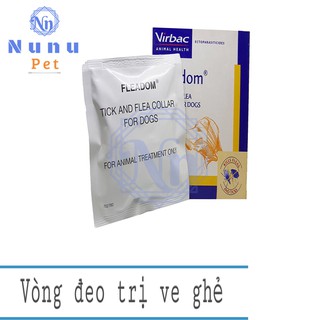 Vòng đeo cổ trị ve ghẻ chó mèo- Vòng đeo Virbac Fleadom