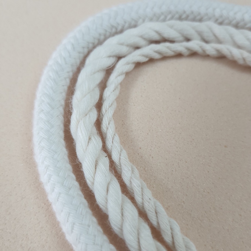Dây thừng trang trí làm từ sợi cotton size 3mm, 5mm và 7mm