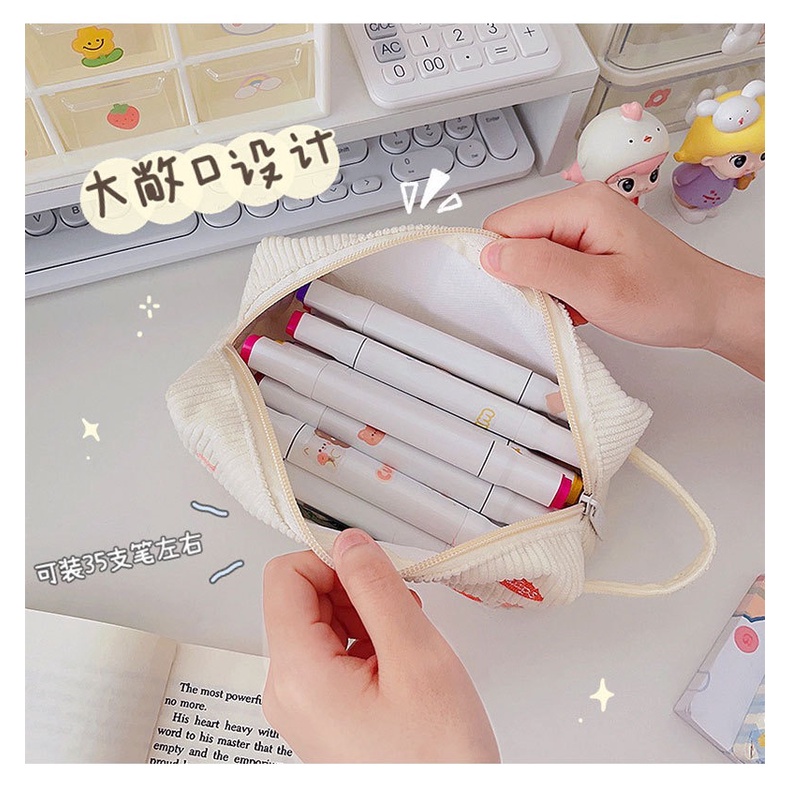 Túi Đựng Bút Thêu Hình Hộp Sữa Thời Trang Hàn Quốc