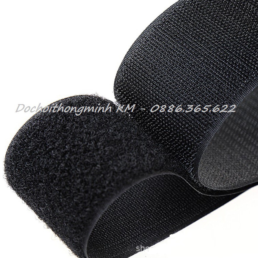 Băng dán xé/ Velcro không keo bản rộng 10cm màu đen