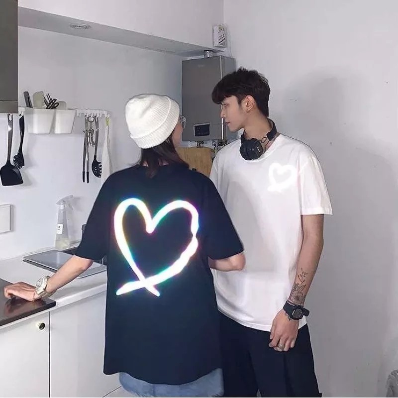 Áo thun Stee Phản quang 7 màu HEART Unisex