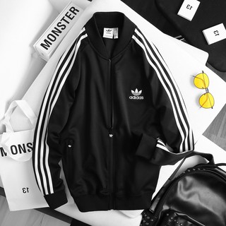 Áo khoác bomber nam thể thao 3 sọc thun nỉ da mềm mịn