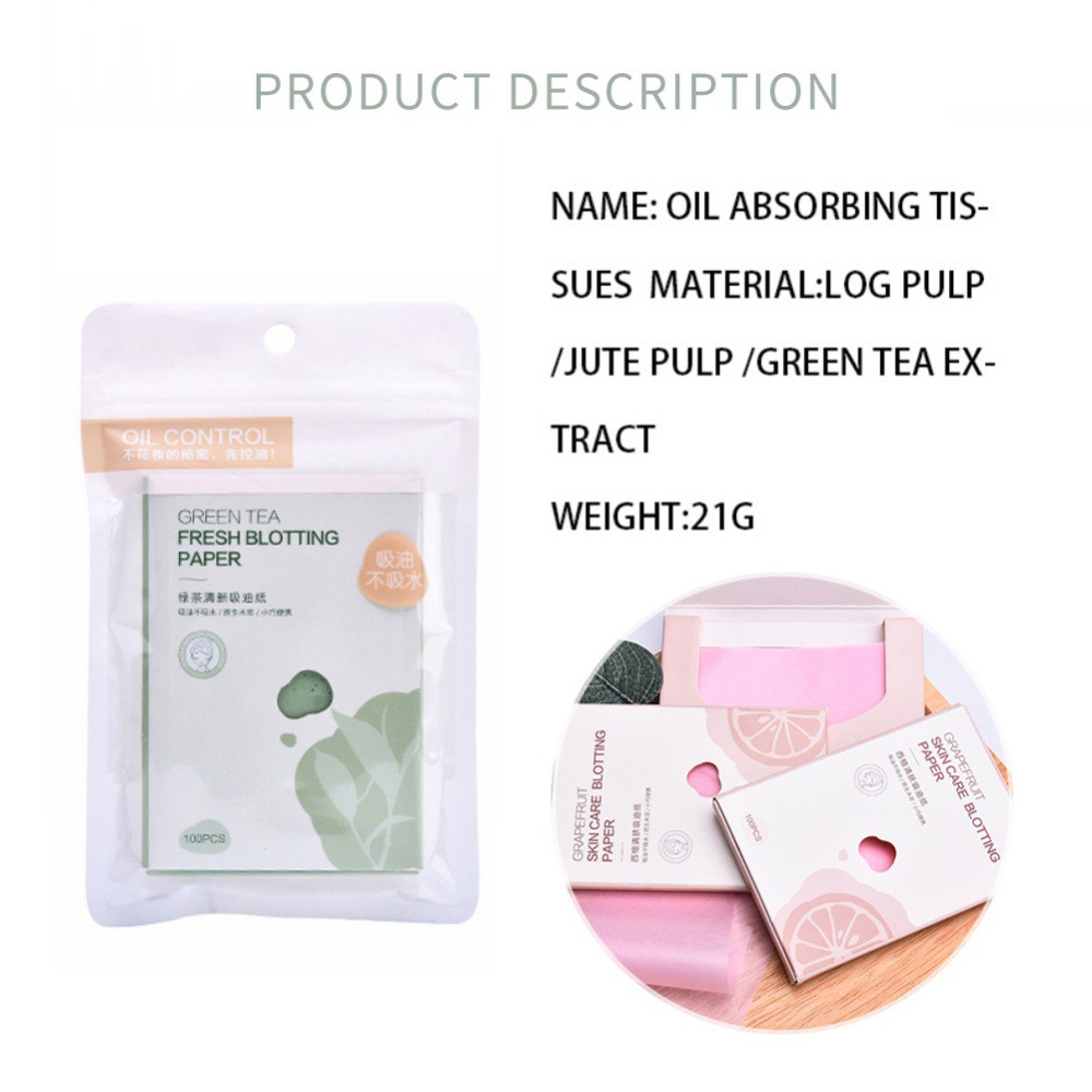 Malian Set 100 Giấy Thấm Dầu Chăm Sóc Da Tiện Dụng