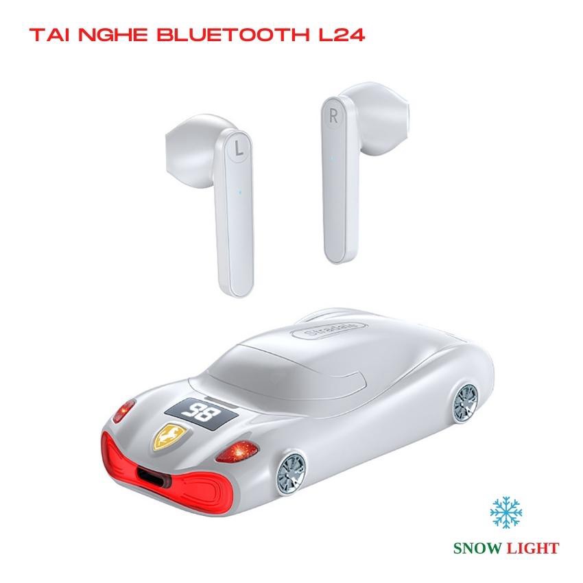 Tai Nghe Bluetooth không dây L24 Snow Light Mô hình xe ô tô độc đáo, chơi game nghe nhạc, âm thanh sắc nét, nút cảm ứng