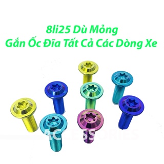 Ốc Đĩa TITAN GR5 8li25 Dù Mỏng Gắn Cho Dòng Xe Yamaha, Suzuki Như Ex 135, Raider,Sirius...-PKPH