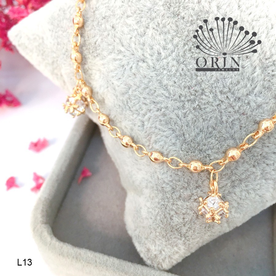 Lắc chân nữ mạ vàng pha lê trái cầu thiết kế thời thượng Orin L13 | BigBuy360 - bigbuy360.vn