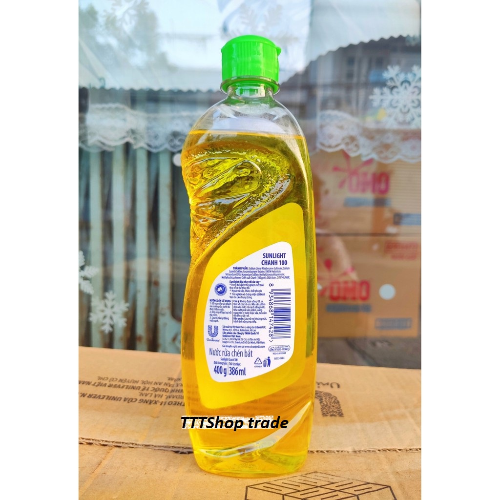 [Hoả Tốc] Nước Rửa Chén SUNLIGHT Chanh Chai 400g 400 g