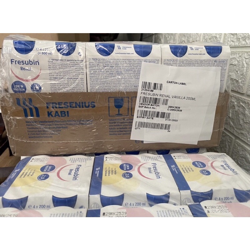 4 chai Sữa Fresubin Renal Vanilla 200ml cho bệnh suy thận