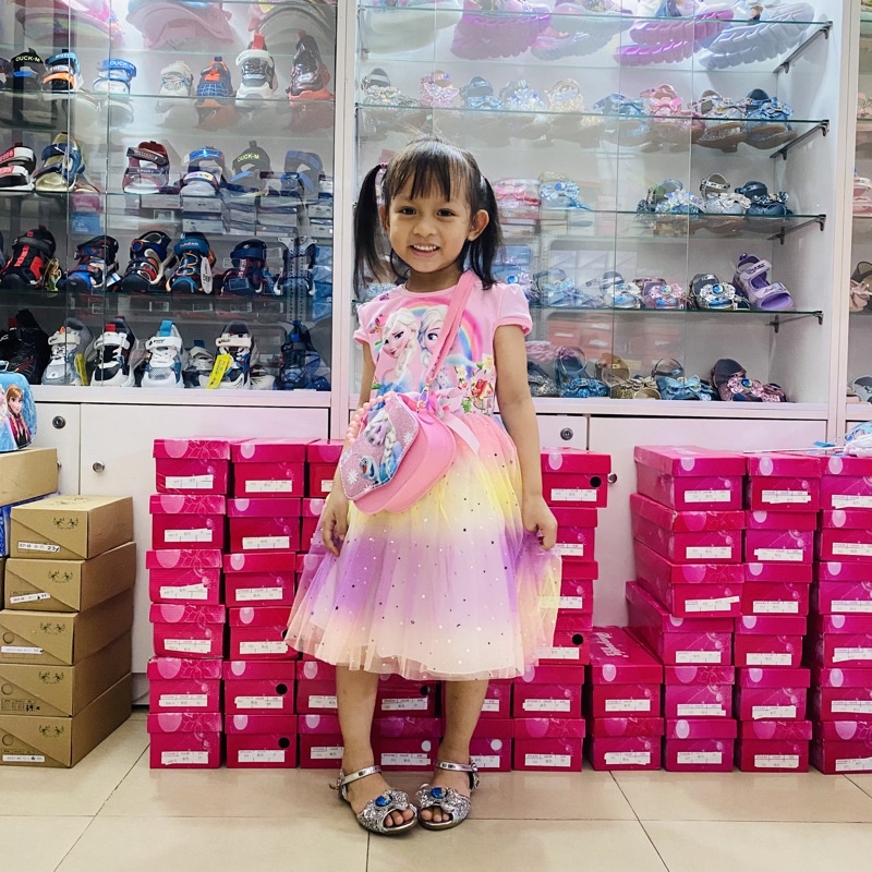 Váy elsa cho bé gái 3-8 tuổi kiểu dáng cầu vồng xinh xắn