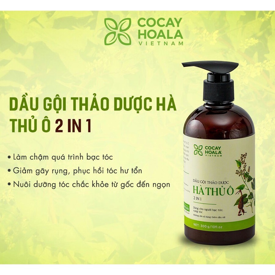 Dầu gội thảo dược hà thủ ô chống rụng tóc bạc tóc Cỏ Cây Hoa Lá 300 ml