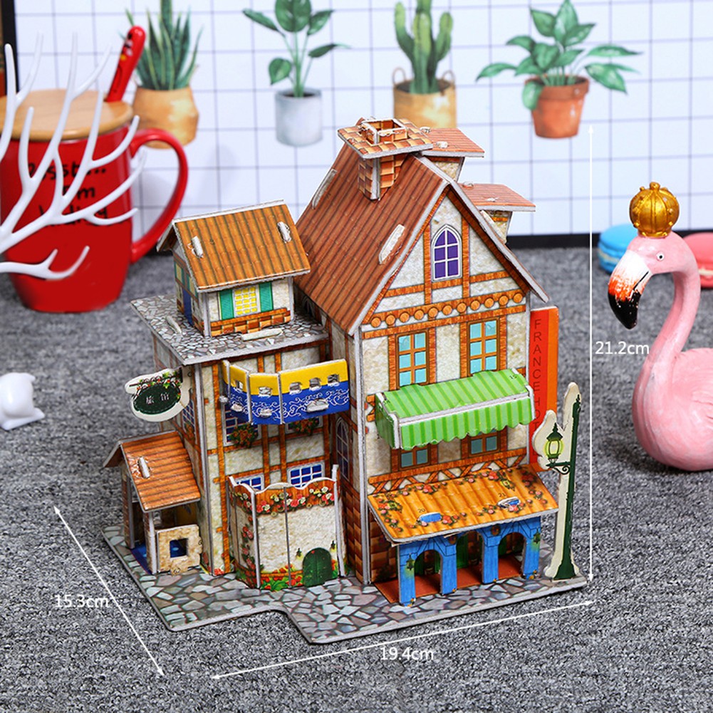 【New】D Paper Board Puzzle Nhà búp bê Xây dựng Lắp ráp Đồ chơi học tập sớm Bé gái Quà tặng bé trai