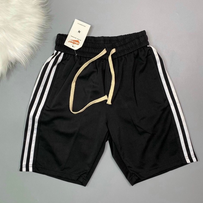 Quần short nam sọc trắng vải cotton co giãn tập thể thao hay mặc nhà