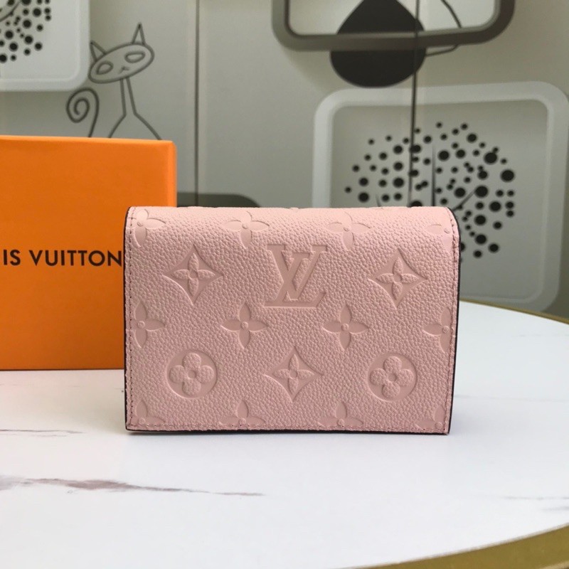 Ví mini/ ví ngắn nữ dáng gập và kéo khoá tiện lợi Louis Vuitton LV da thật cao cấp