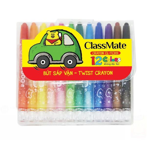 Bút sáp vặn 12,18,24 màu classmate CL-TC101/ 102/ 103 tập tô cho bé ANKICO
